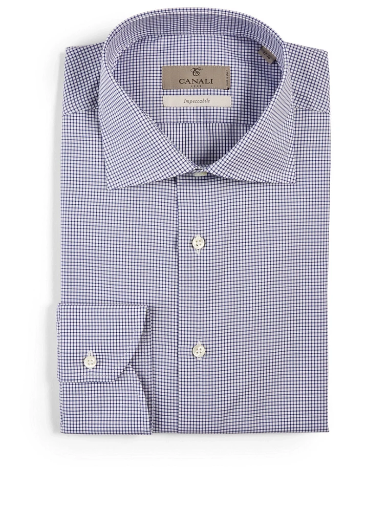 Cotton Shirt Mini Grid Print