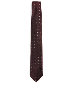 Silk Tie In Polka Dot Print