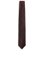 Silk Tie In Polka Dot Print
