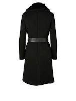 Nori Wool Coat With Leather Sash Belt