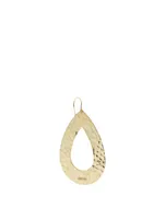 Large Hammered 18K Gold Open Teardrop Earrings