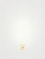 18K Gold Oval-Cut Diamond Stud Earring