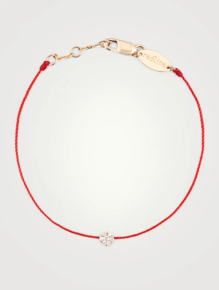 Illusion 18K Rose Gold String Bracelet With Diamonds