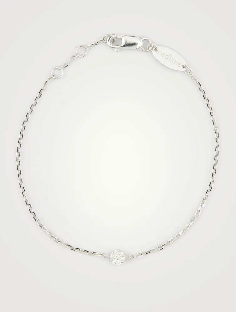 Illusion 18K White Gold Chain Bracelet With Diamonds