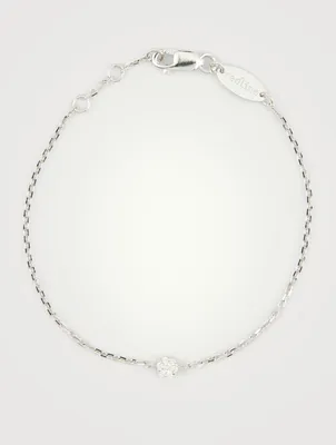 Illusion 18K White Gold Chain Bracelet With Diamonds
