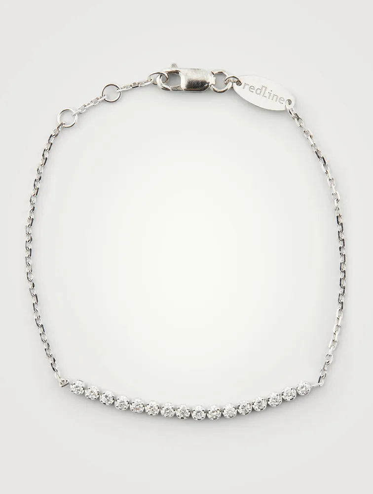 Marilyn 18K White Gold Chain Bracelet With Diamonds