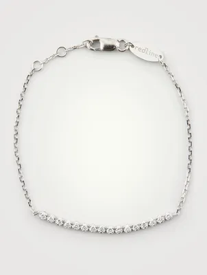 Marilyn 18K White Gold Chain Bracelet With Diamonds