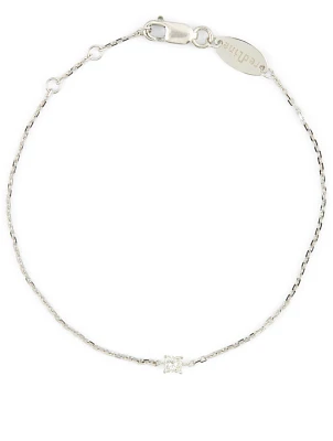 Princesse 18K White Gold Chain Bracelet With Diamond
