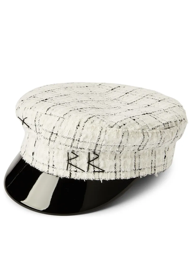 Checked Baker Boy Cap With Logo