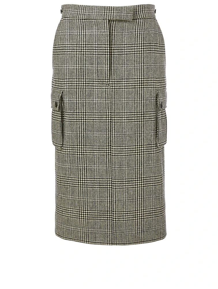 Wool Tweed Harrington Skirt Princes of Wales Print