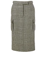 Wool Tweed Harrington Skirt Princes of Wales Print