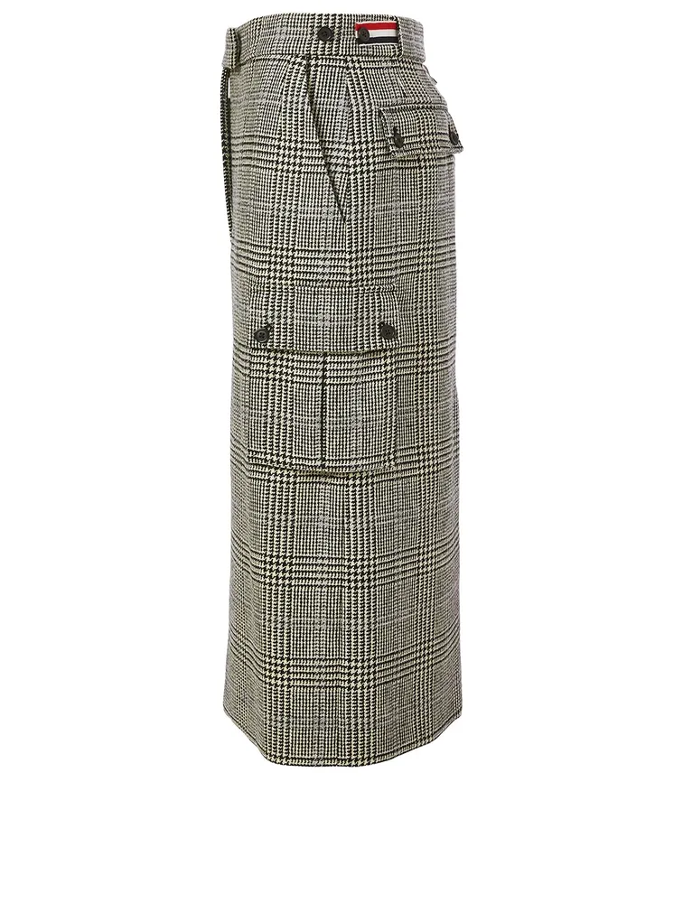 Wool Tweed Harrington Skirt Princes of Wales Print
