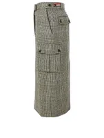 Wool Tweed Harrington Skirt Princes of Wales Print