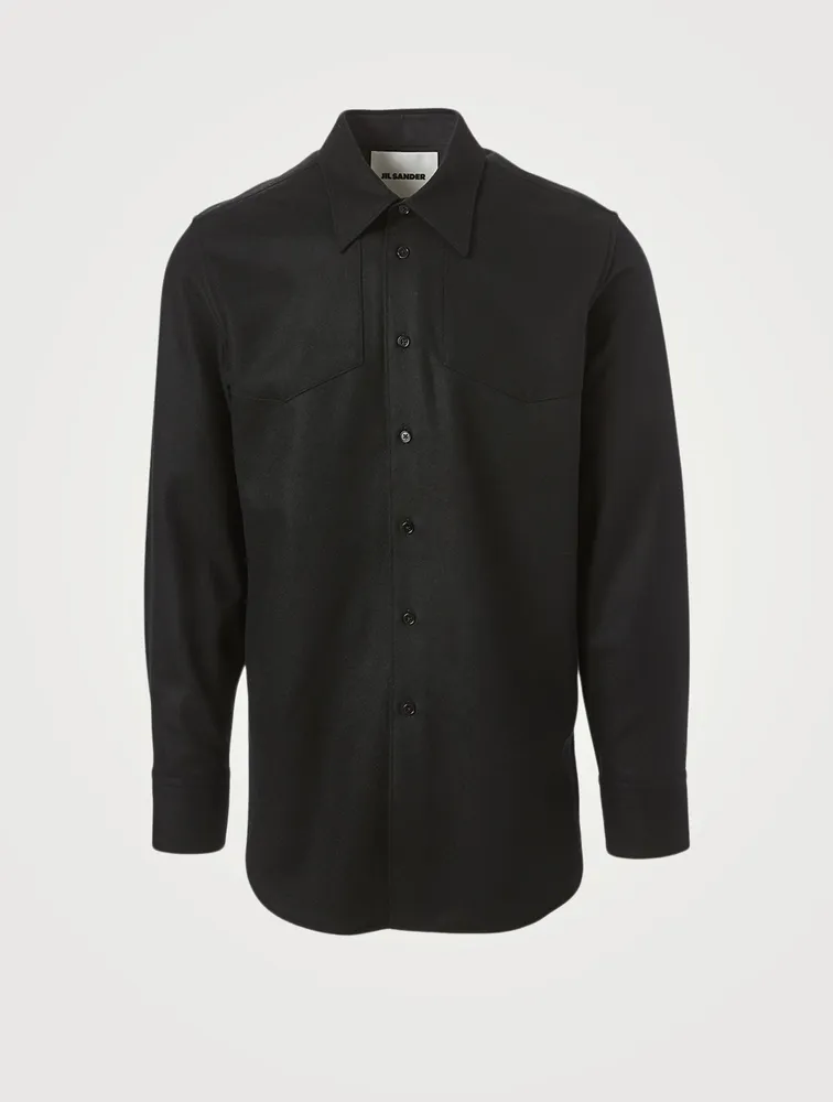 Wool-Blend Flannel Shirt