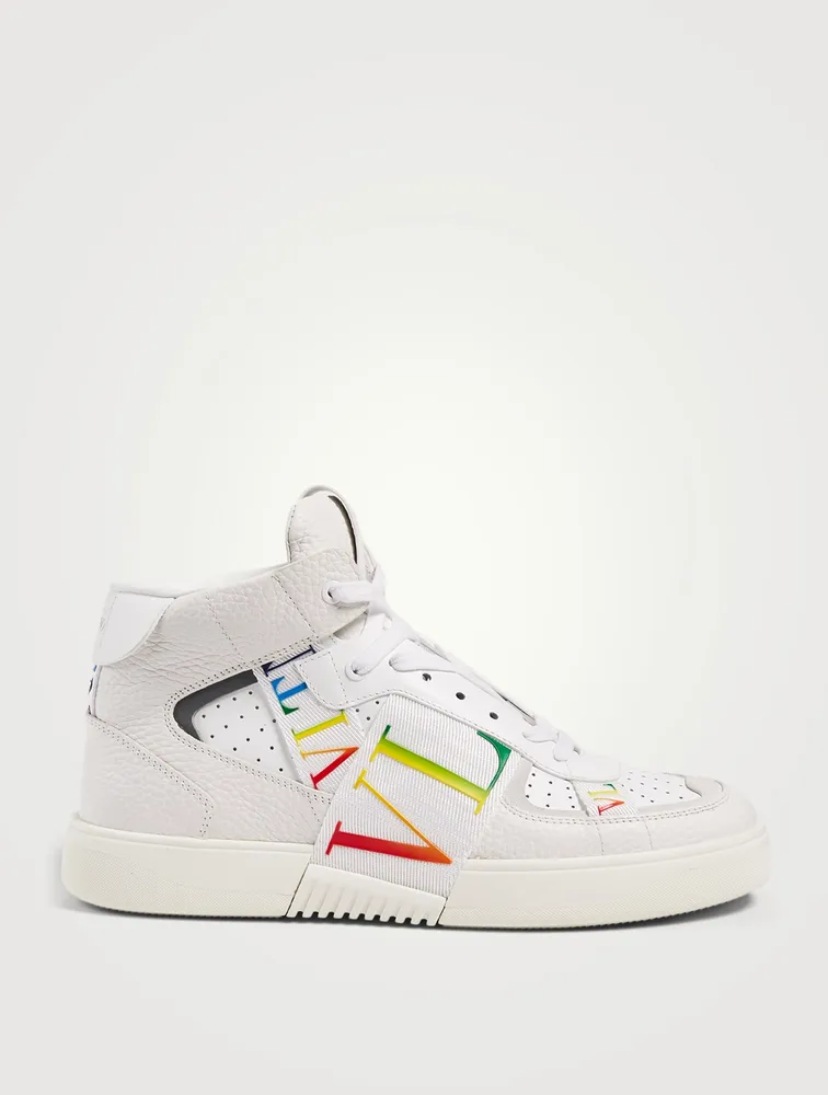 VL7N Leather High-Top Sneakers With Bands