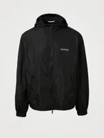 Hooded Windbreaker Jacket With Logo