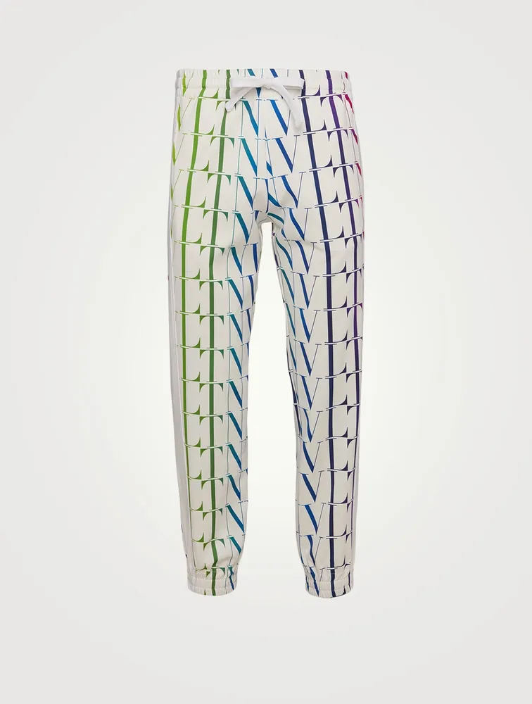 Cotton-Blend Pants VLTN Times Print