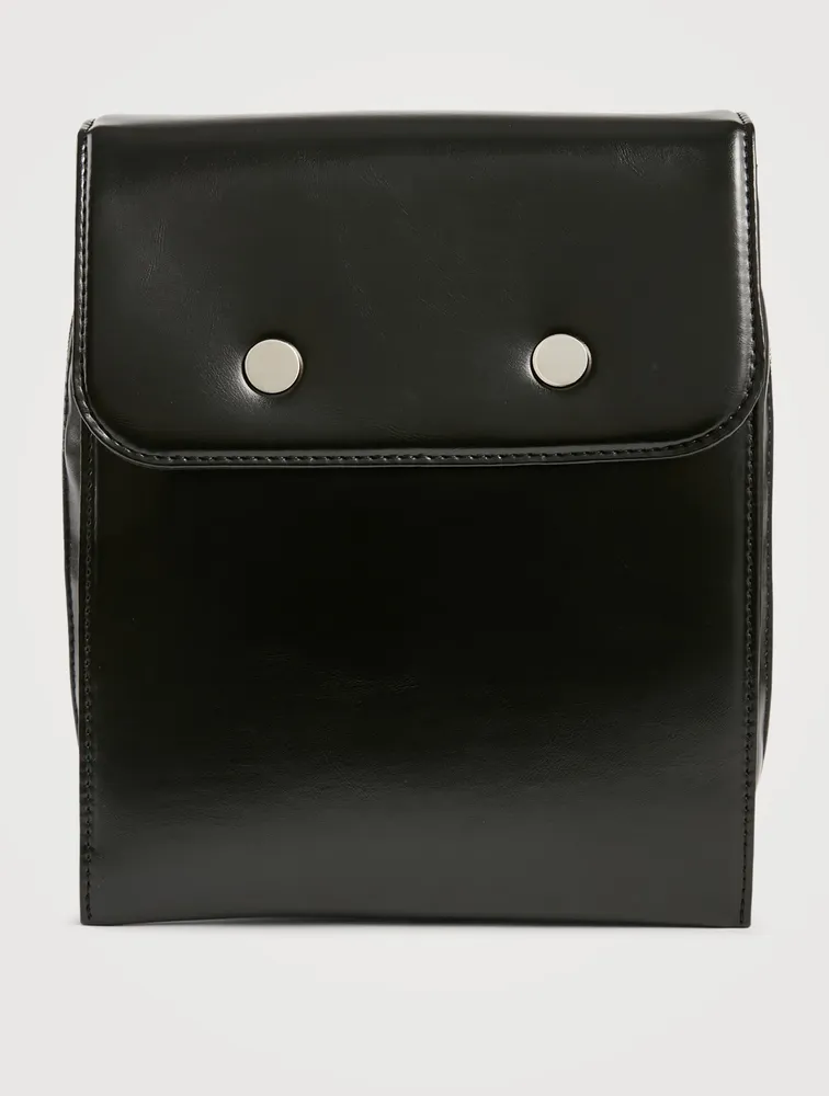 Faux Leather Flap Pouch