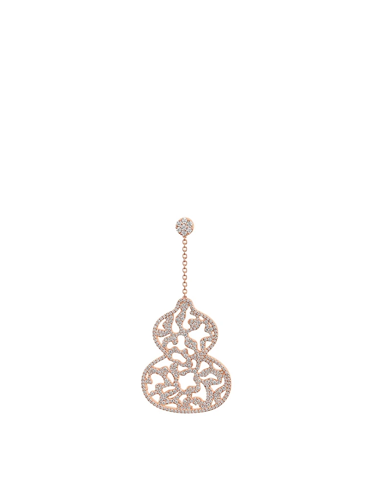 Medium Wulu Lace 18K Rose Gold Earring With Diamonds