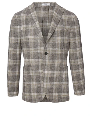 Wool-Blend Jacket Check Print