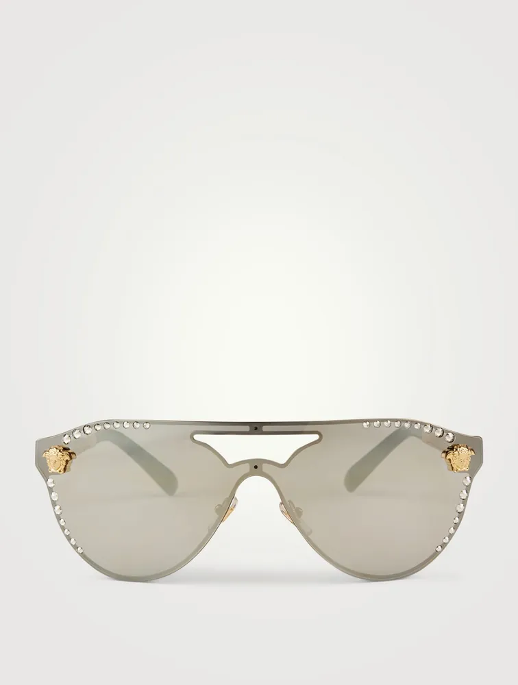 Crystal Glam Aviator Sunglasses