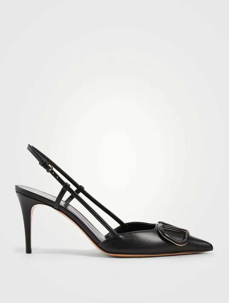 VLOGO Leather Slingback Pumps