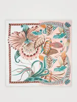 Silk Scarf In Macro Orchid Print