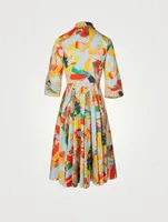 Cotton A-Line Shirt Dress Print Stroke