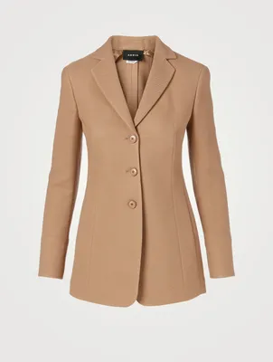 Wool-Blend Tailored Blazer