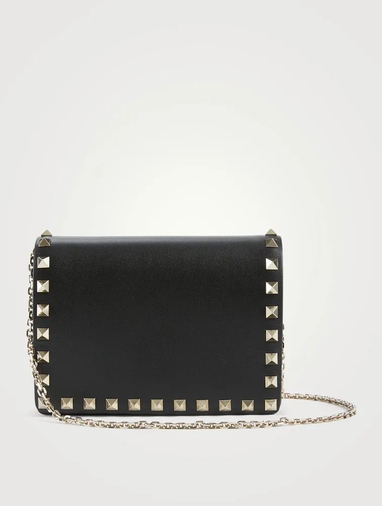Rockstud Leather Crossbody Chain Pouch Bag