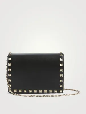 Rockstud Leather Crossbody Chain Pouch Bag