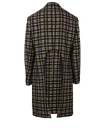 Wool Overcoat Check Print