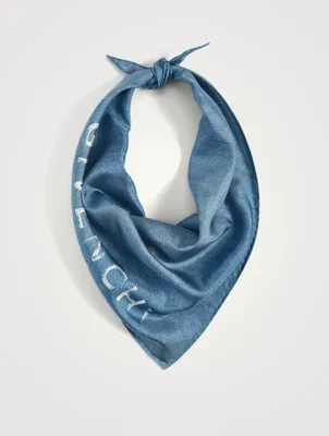 Denim-Effect Silk Twill Bandana