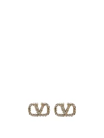 VLOGO Stud Earrings With Crystals