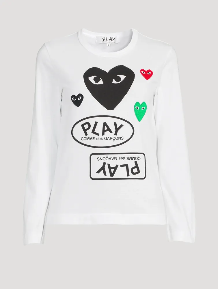 Cotton Heart Long-Sleeve T-Shirt With Logo Graphics