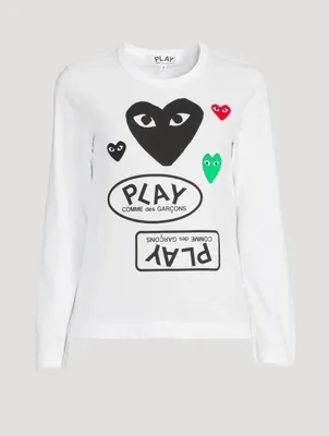 Cotton Heart Long-Sleeve T-Shirt With Logo Graphics