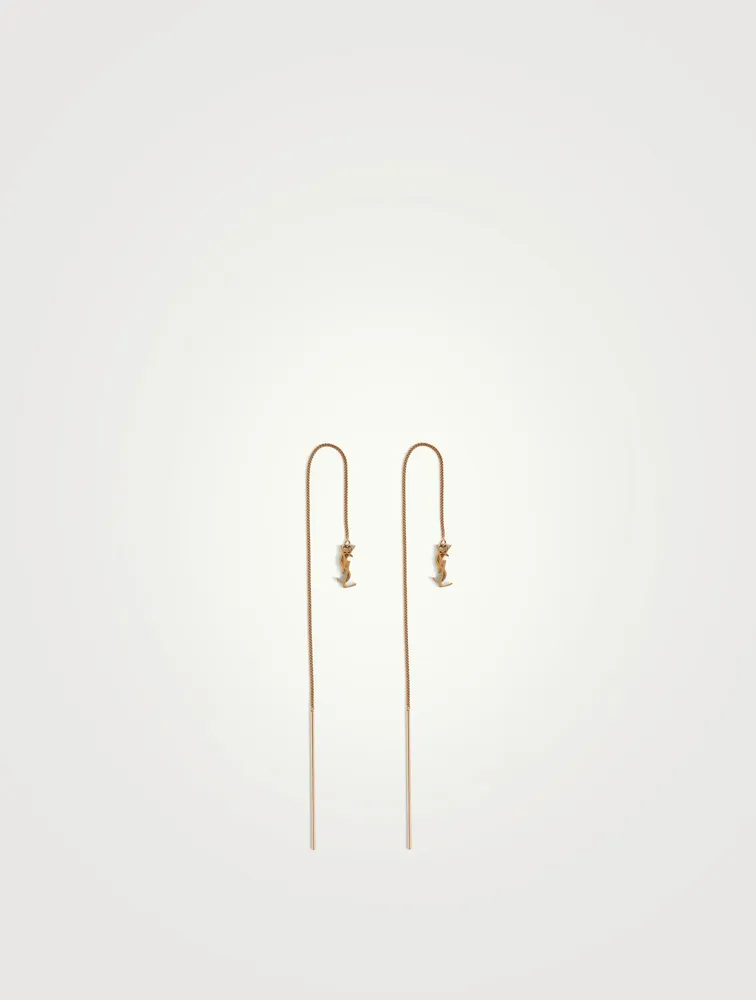 Opyum YSL Monogram Threader Earrings