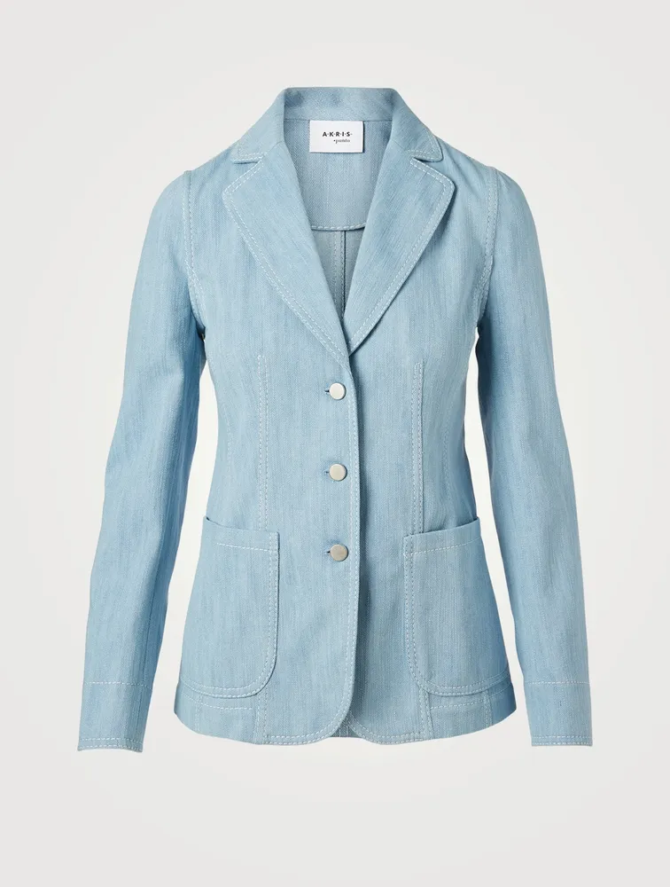 Cotton Stretch Denim Blazer