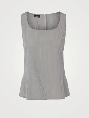 Silk Crêpe Top Striped Print