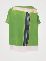 Silk Printed Oversized Blouse