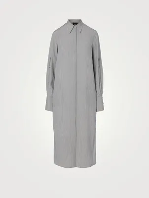 Silk Crêpe Midi Shirt Dress