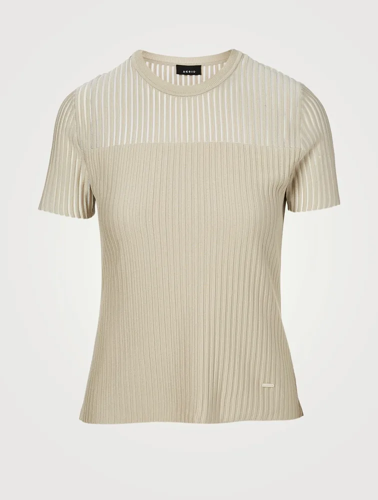 Silk Stretch Short-Sleeve Top