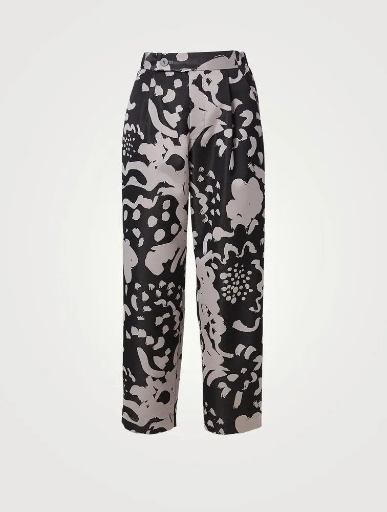 Slim-Fit Pants Glossy Mist Print