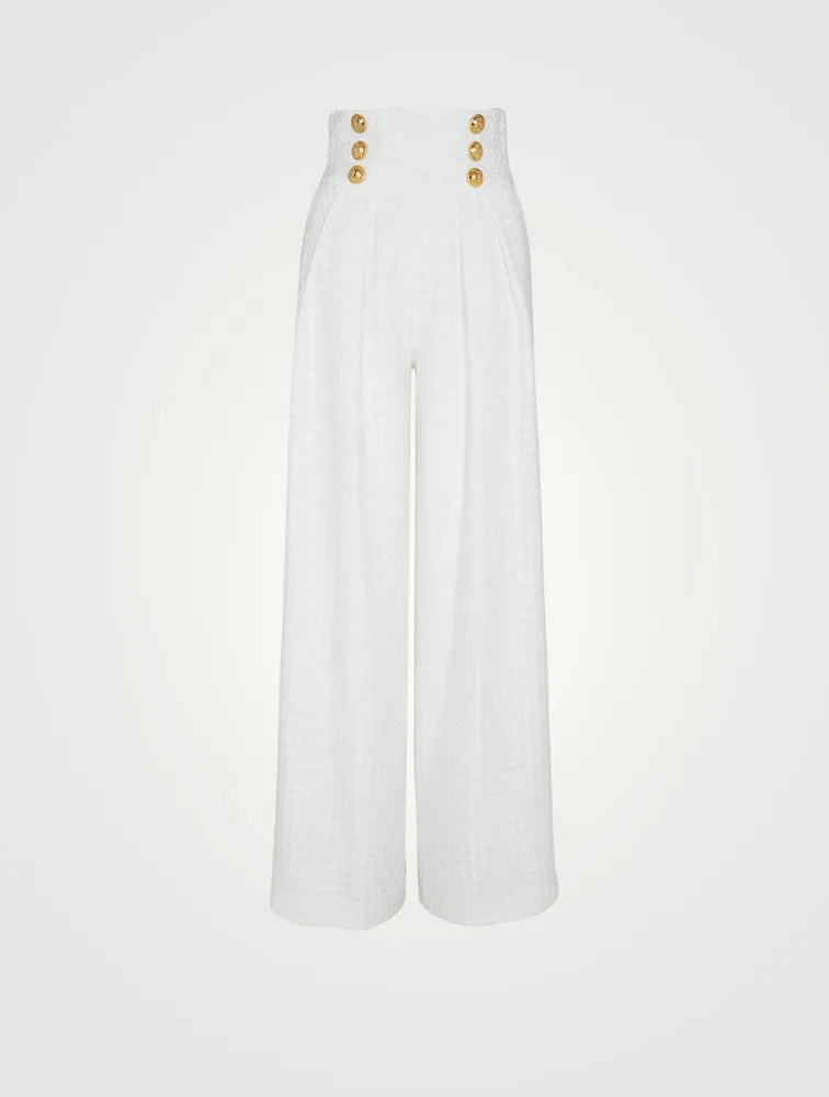Tweed Wide-Leg Pants