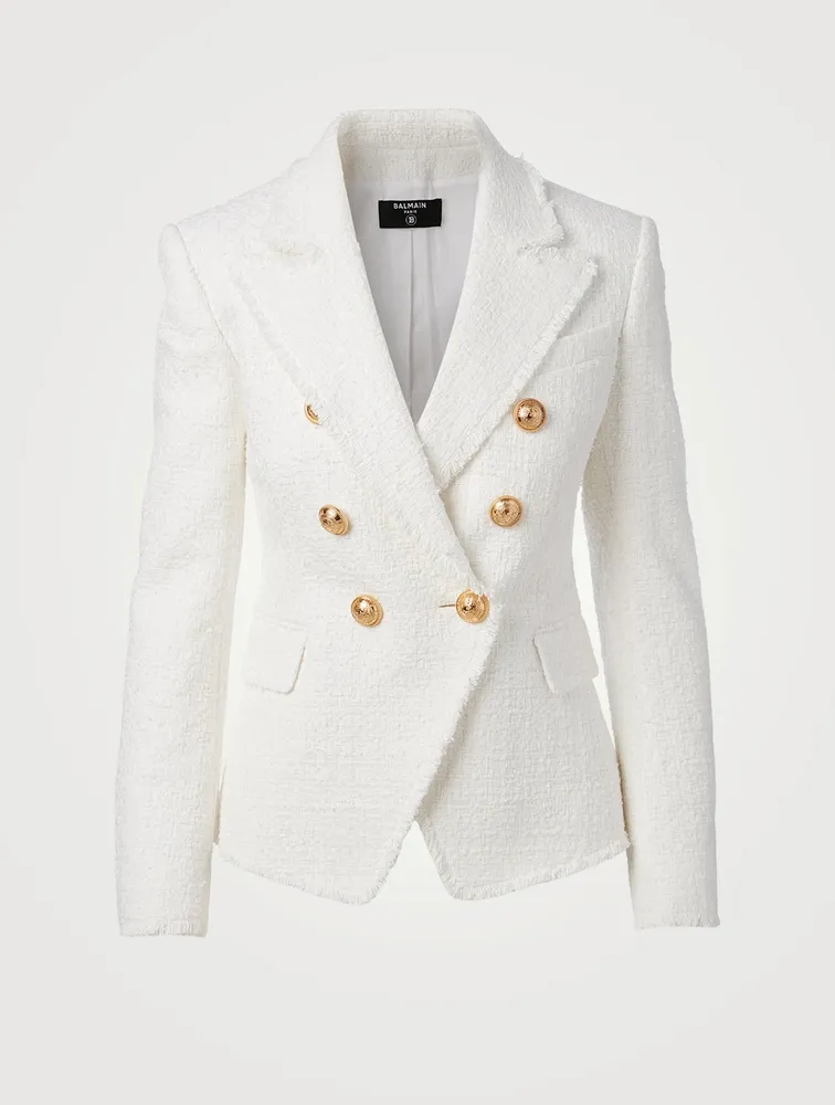 Tweed Bouclé Double-Breasted Blazer