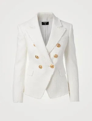 Tweed Bouclé Double-Breasted Blazer