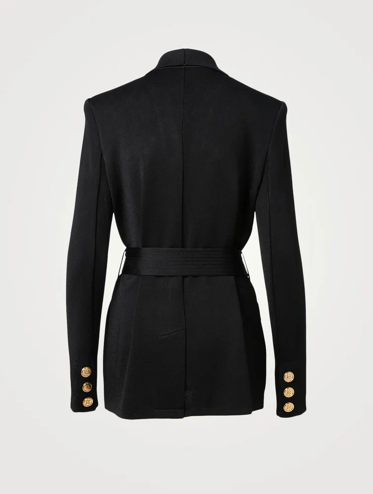 Belted Jacket With Buttons