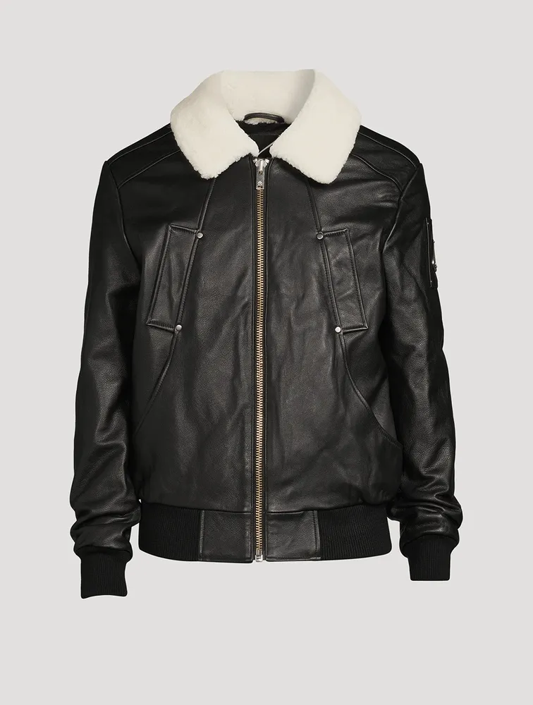 Deer Park Leather Bomber Jacket