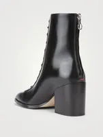 Lotta Leather Heeled Lace-Up Ankle Boots