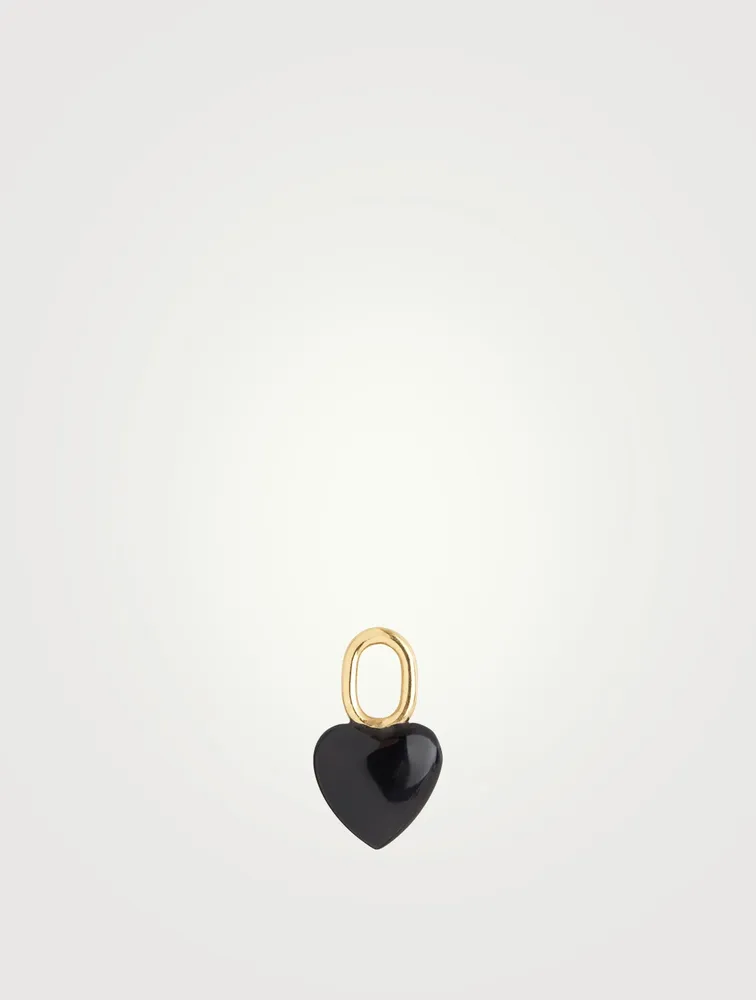 Black Onyx Heart Charm